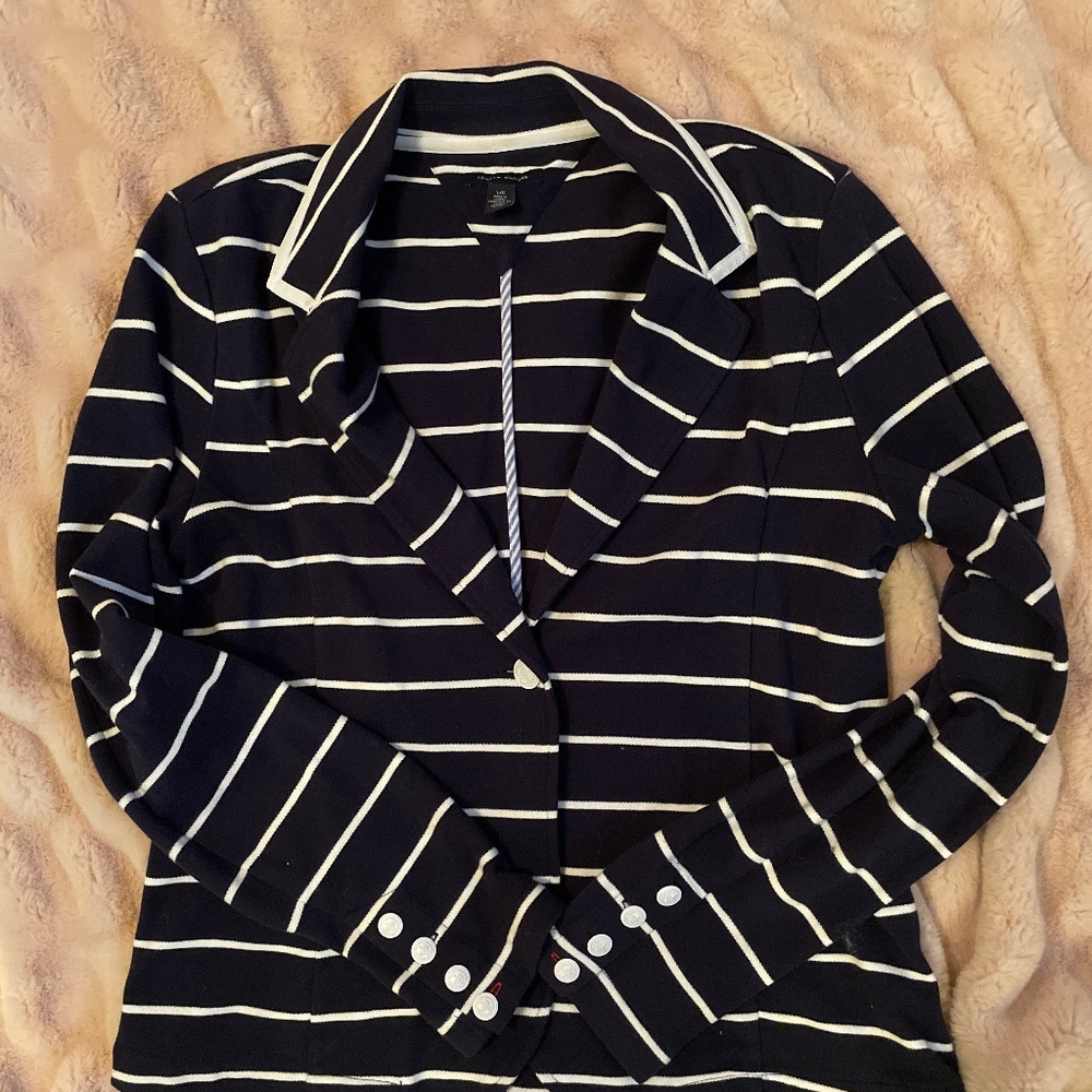 Beautiful Tommy Hilfiger blue and white striped blazer